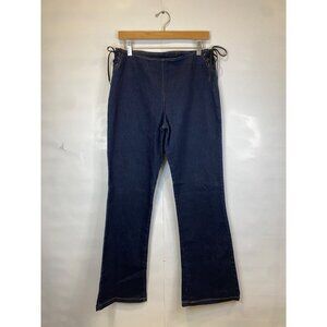 Watch LA Dark Wash Flare Jeans Side Lace Up Y2K 90s Vintage Size 11/12